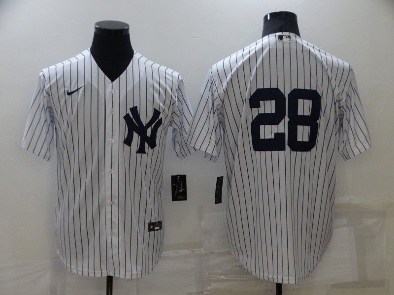 Men New York Yankees #28 No Name White Strip Game 2022 Nike MLB Jersey->new york yankees->MLB Jersey